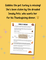 Turkey Trouble: A Thanksgiving Math Escape Adventure