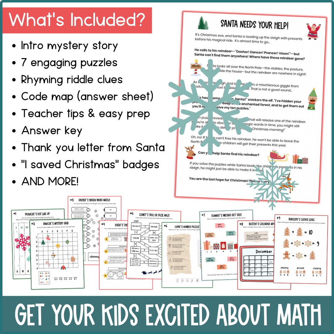 Reindeer Rescue: A Christmas Math Escape Adventure