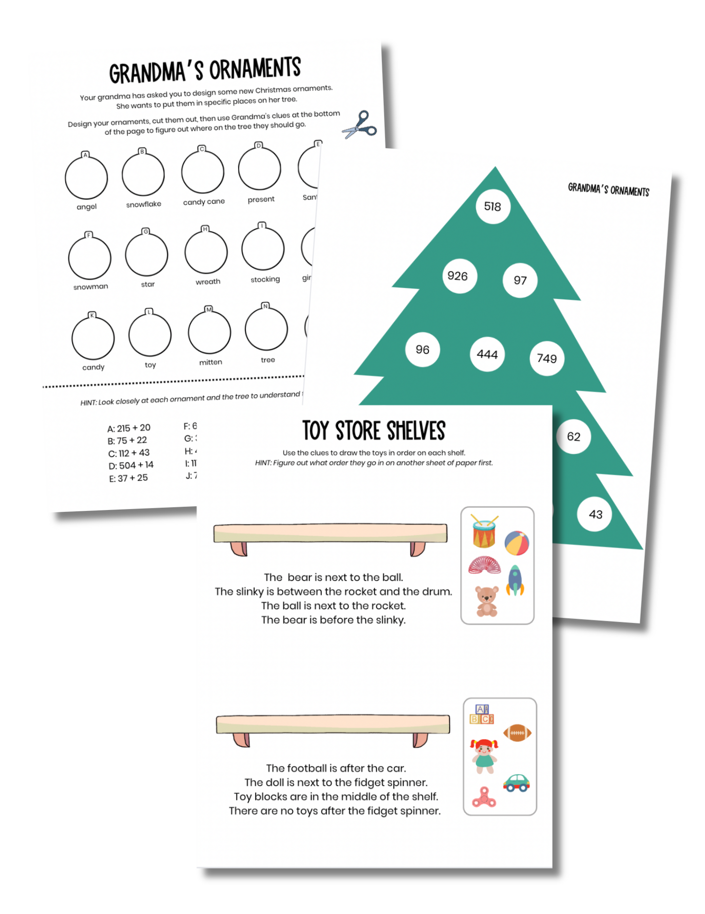 Christmas Math Activities: Patterns, Puzzles, Color-By-Number and More!