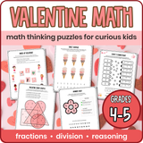 Valentine's Day Math Activities & Puzzles | Grades 4-5