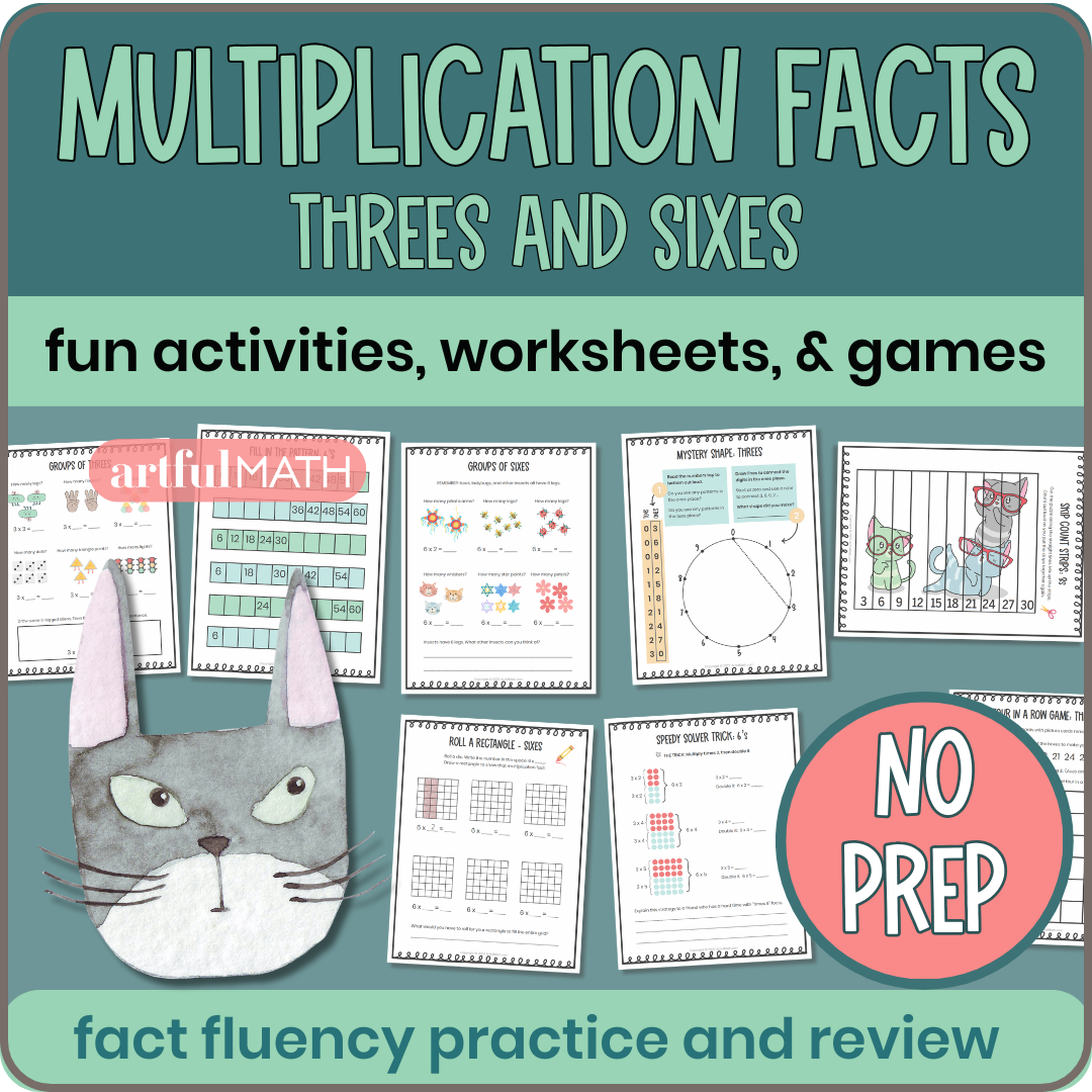 Multiplication Facts x3 x6: fun activities, worksheets & games. Fact fluency practice & review, no prep. 