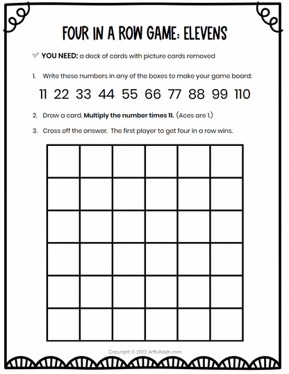 Multiplication Facts x11 x12