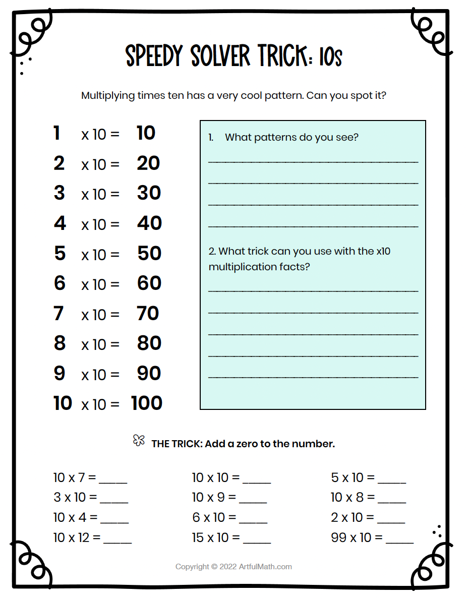Multiplication Facts x5 x10