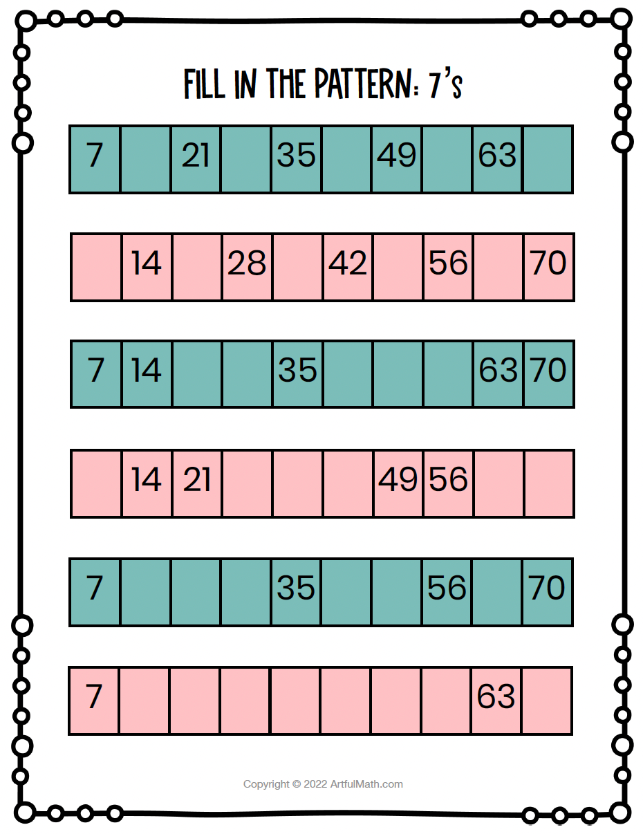 Multiplication Facts x7 x8