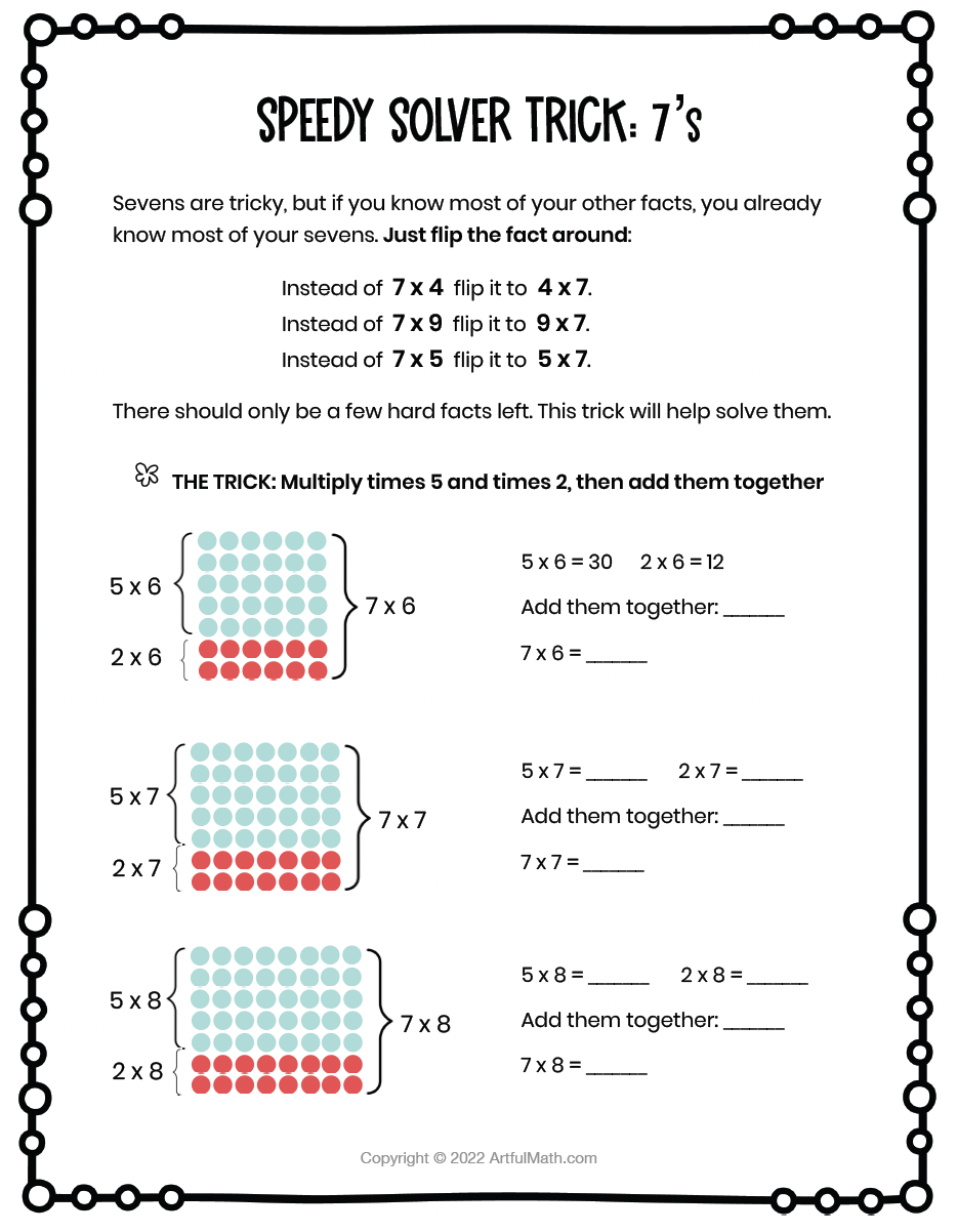 Multiplication Facts x7 x8