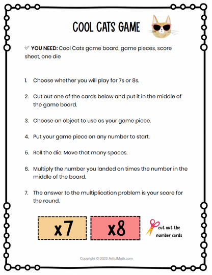 Multiplication Facts x7 x8