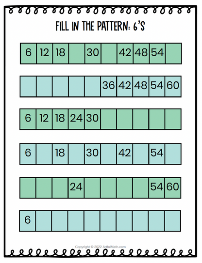 Multiplication Facts x3 x6