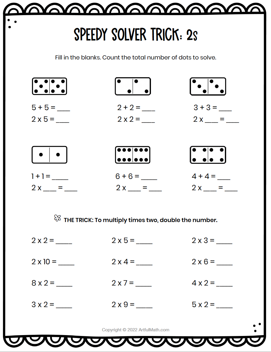 Multiplication Facts x2 x4