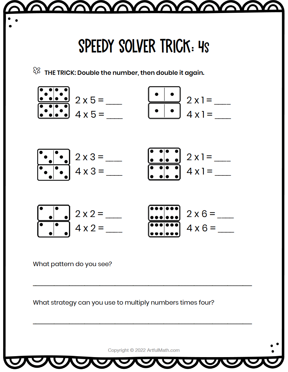 Multiplication Facts x2 x4