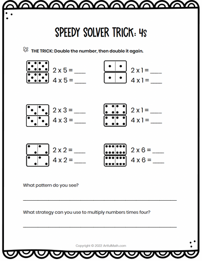 Multiplication Facts x2 x4