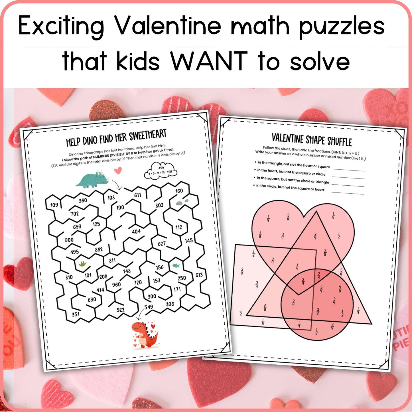 Valentine's Day Math Activities & Puzzles | Grades 4-5