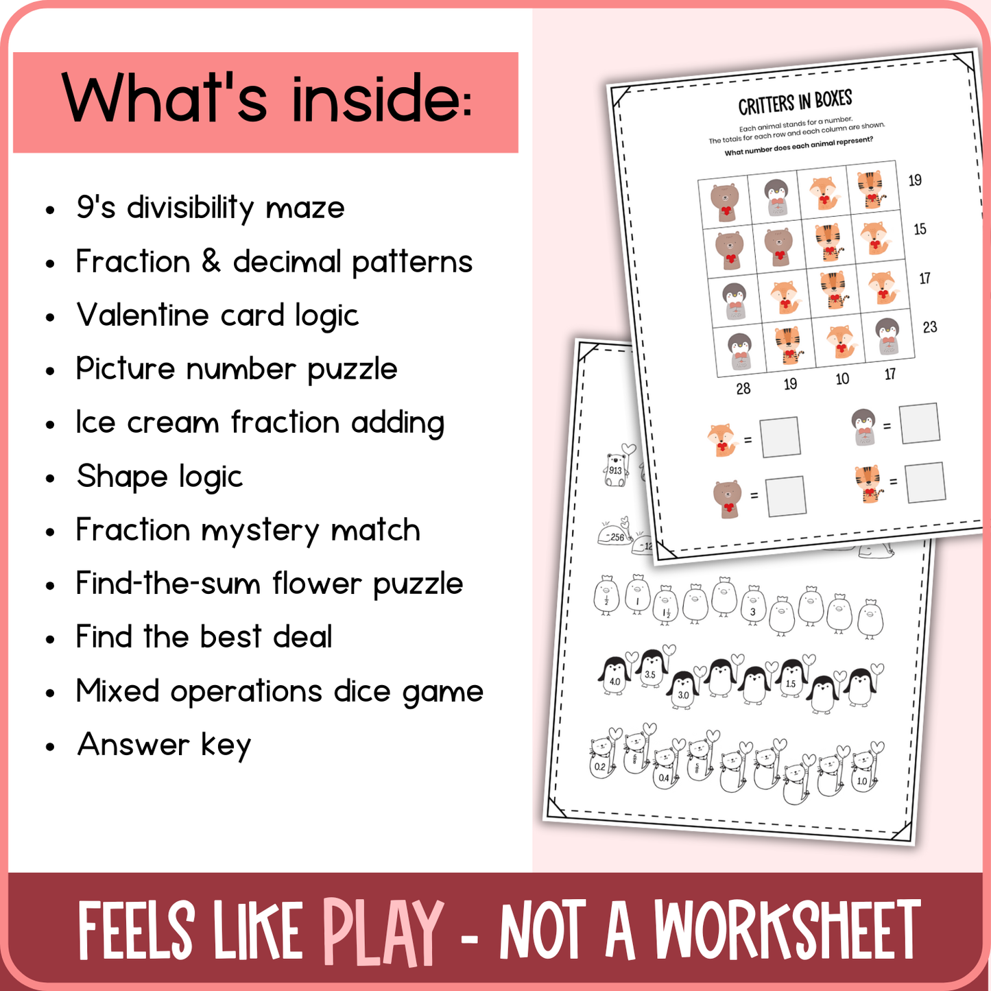 Valentine's Day Math Activities & Puzzles | Grades 4-5