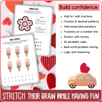 Valentine's Day Math Activities & Puzzles | Grades 4-5