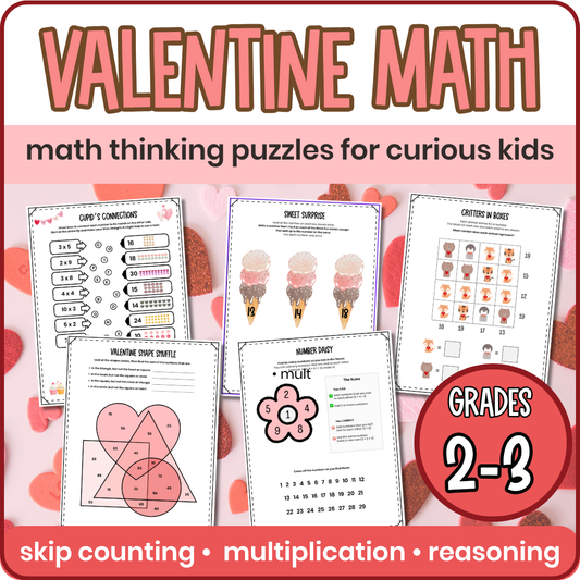 Valentine's Day Math Activities & Puzzles | Grades 2-3